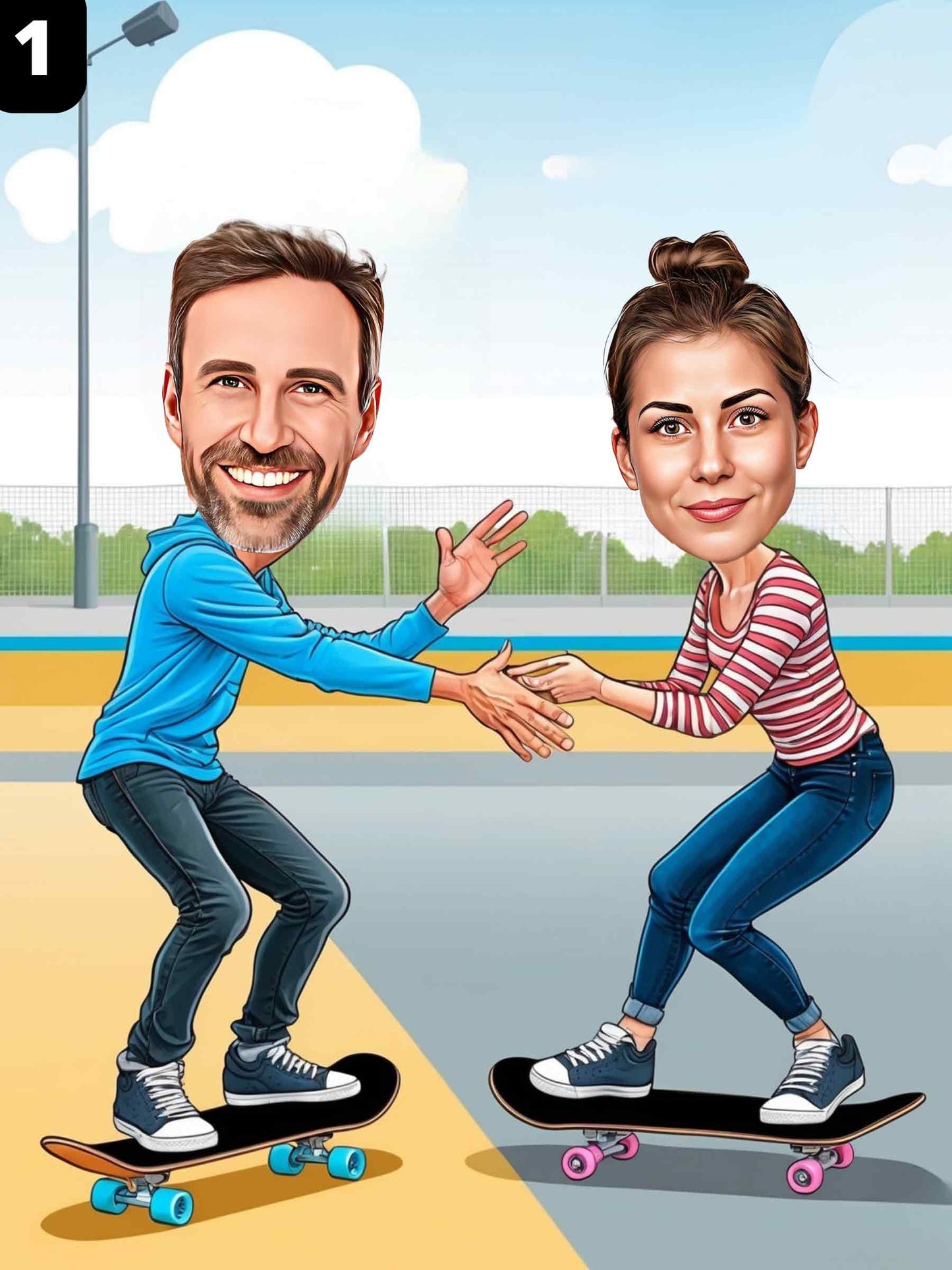 Skateurs - Couple