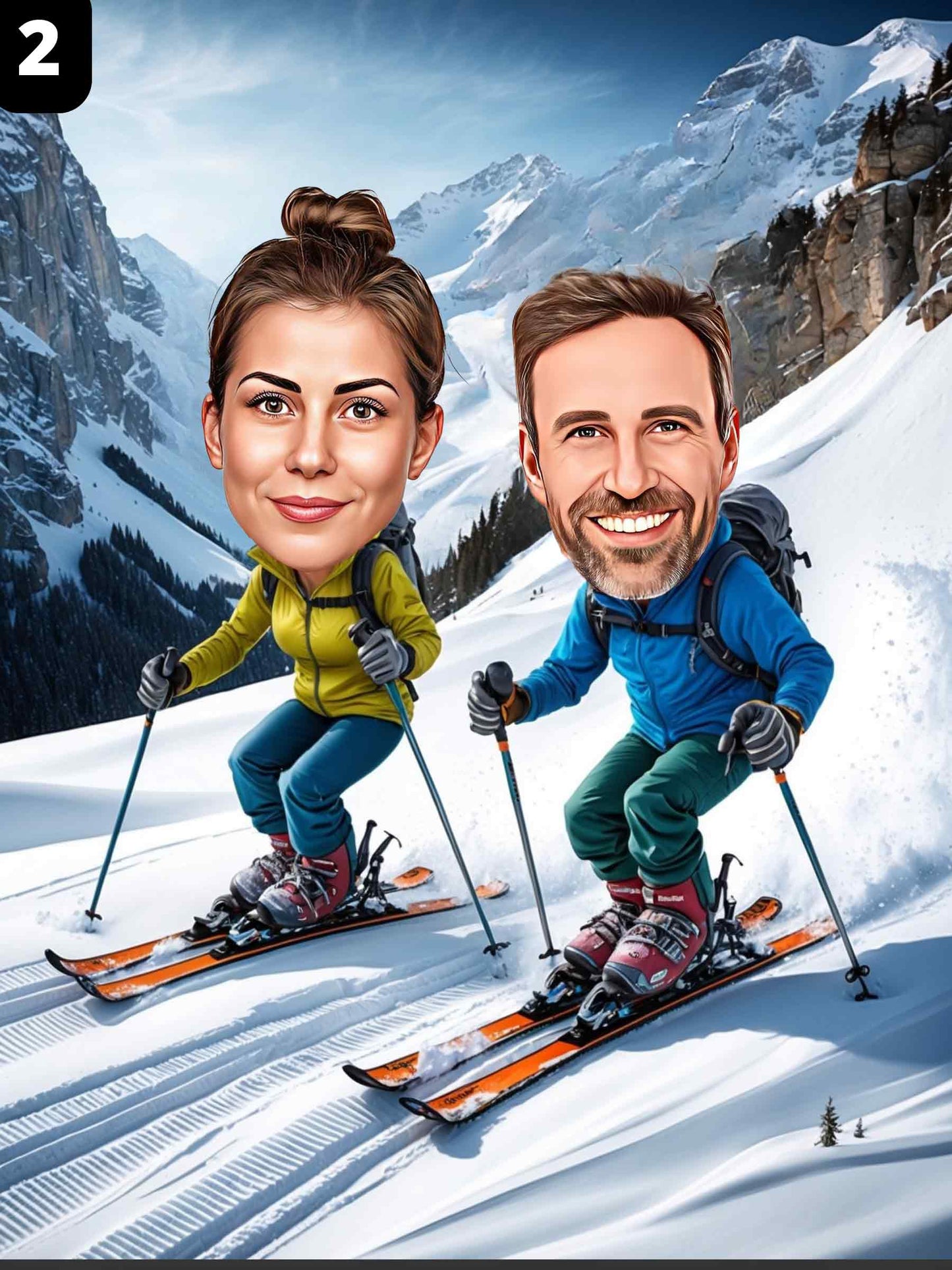 Skieurs - Couple