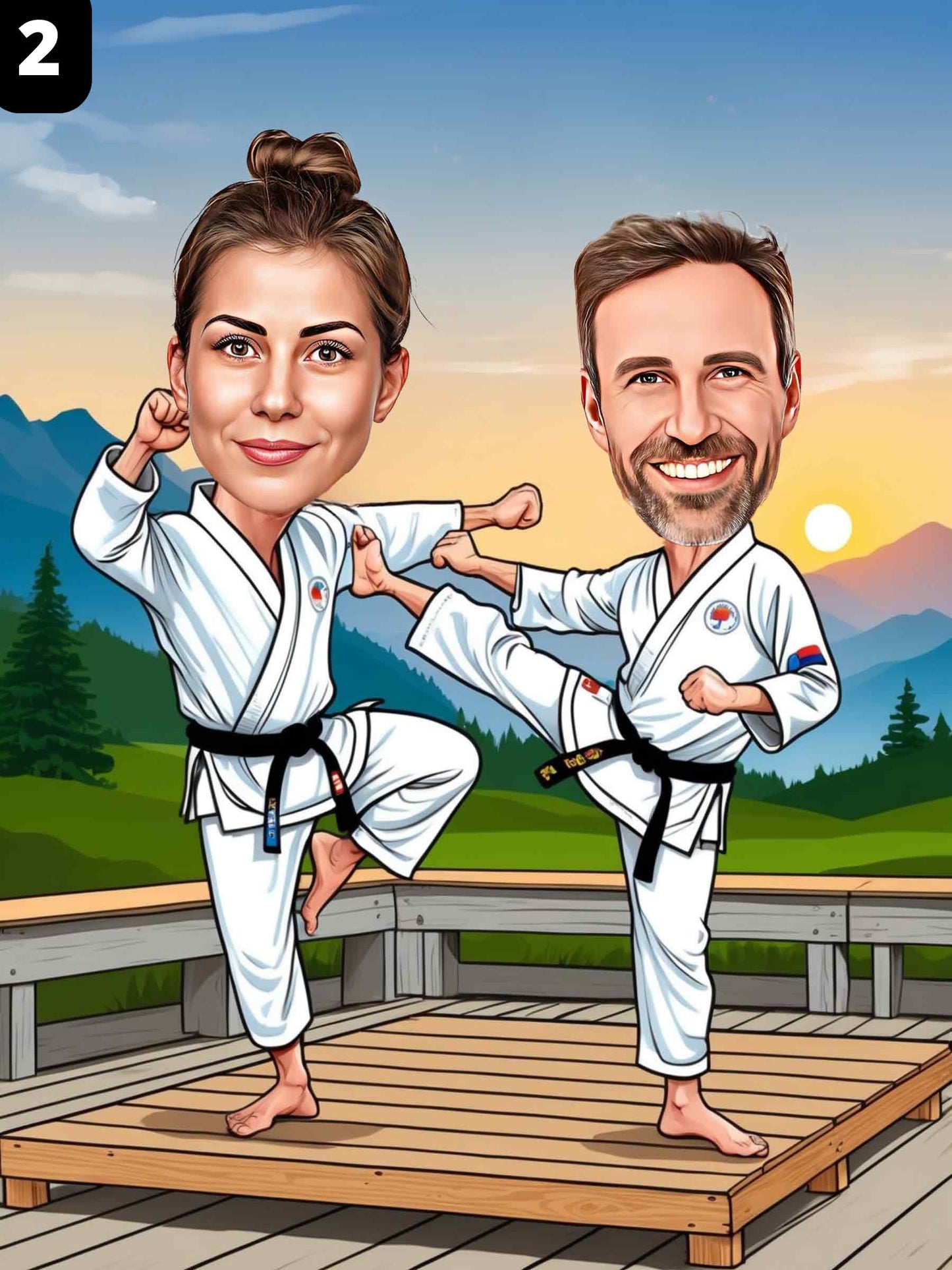 Combattants de taekwondo - Couple