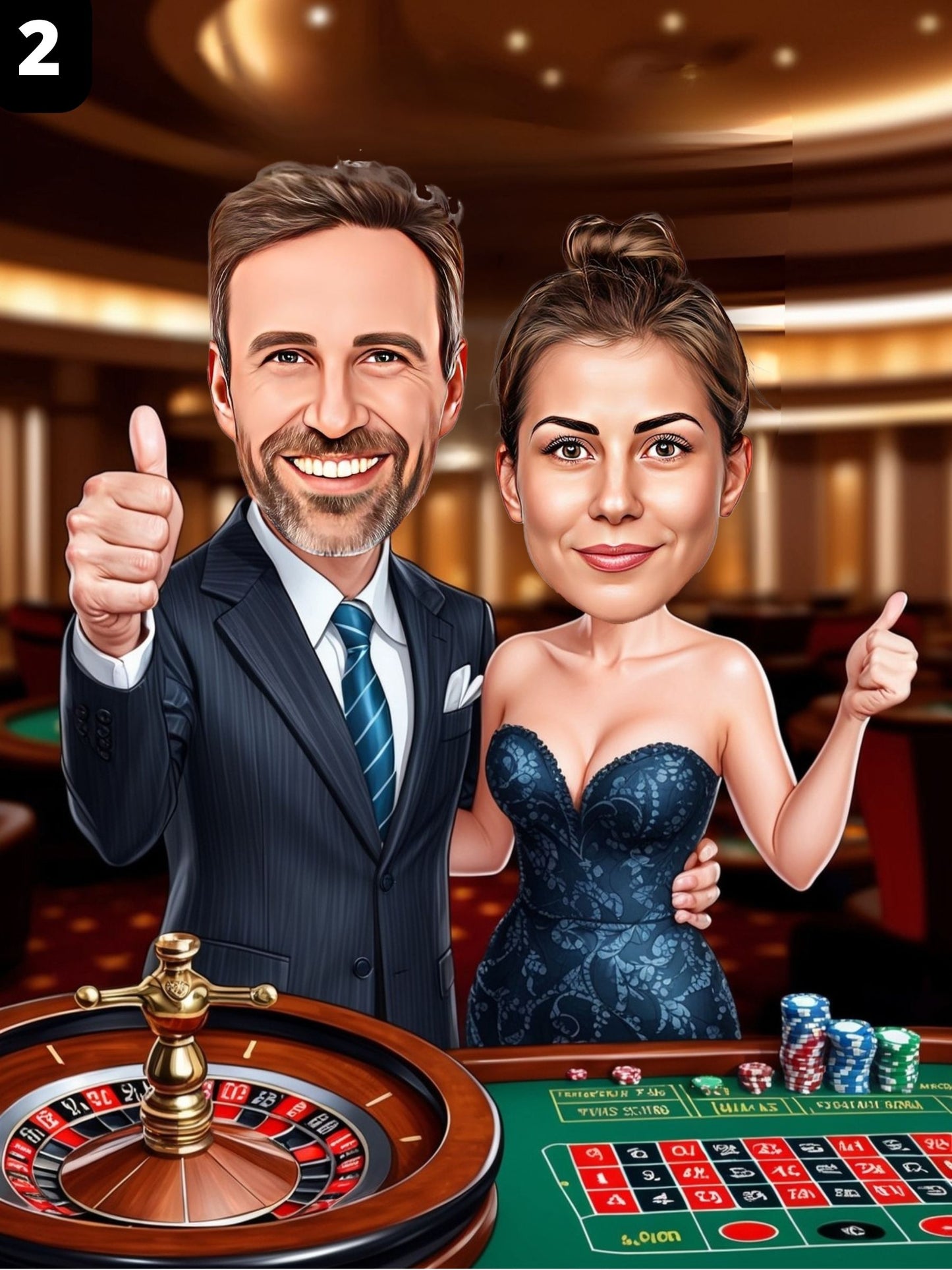 Joueur de roulette - Couple