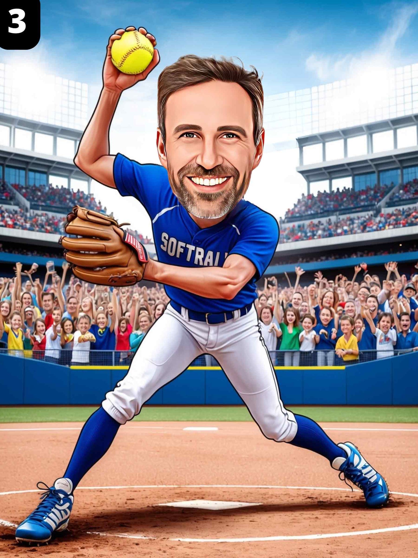 Joueur de softball - Homme