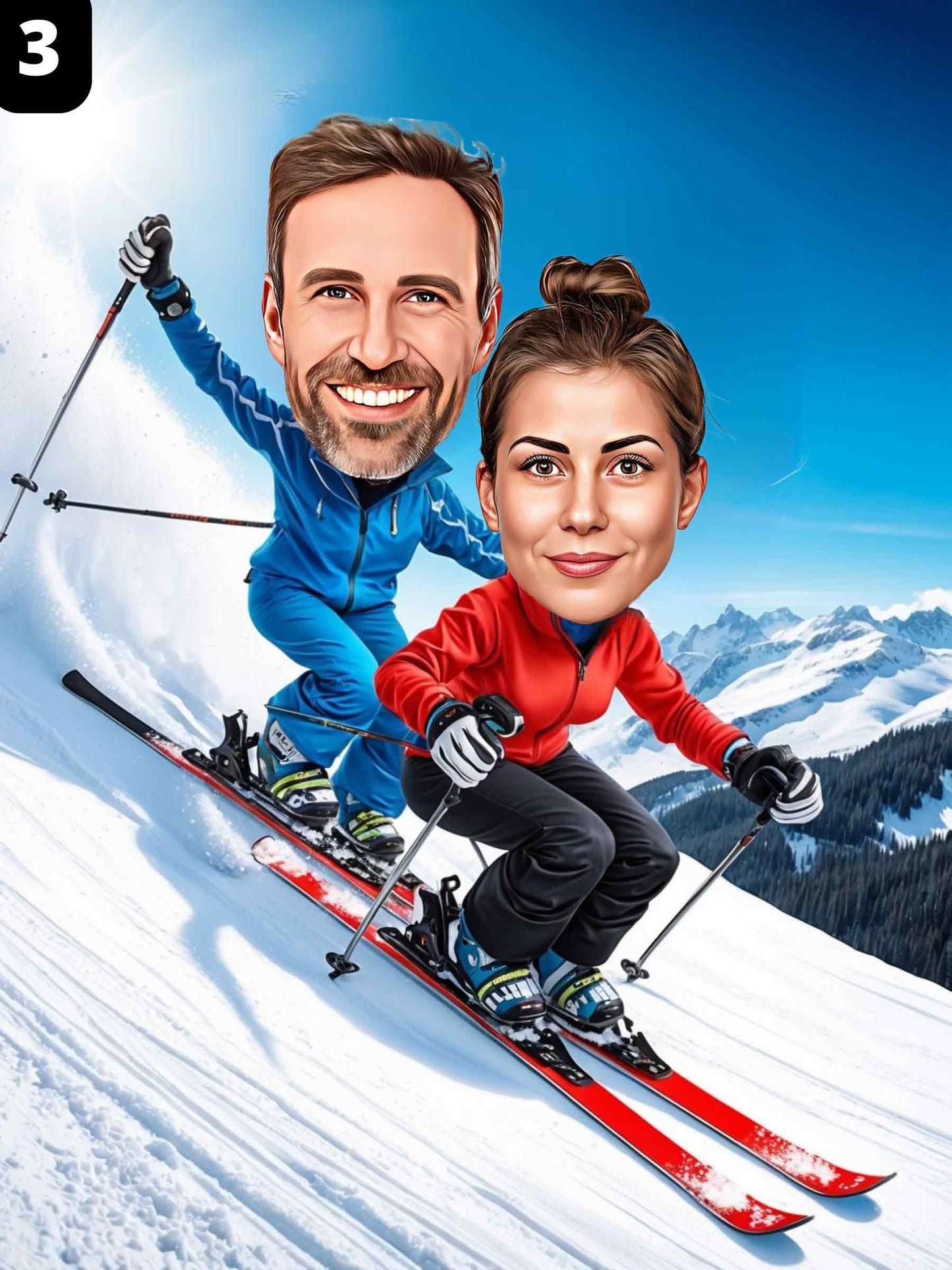 Skieurs - Couple