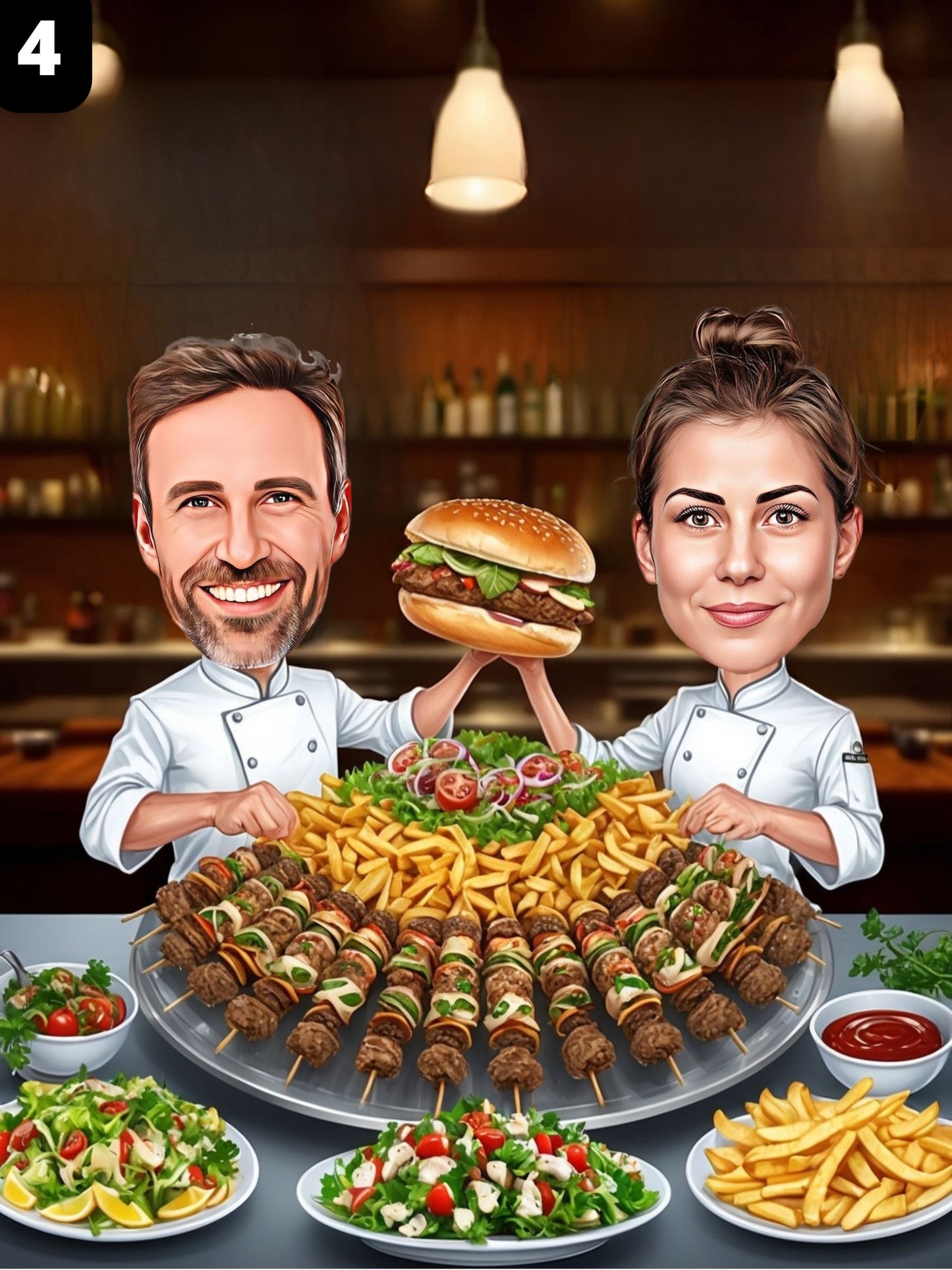 Couple de chefs kebab