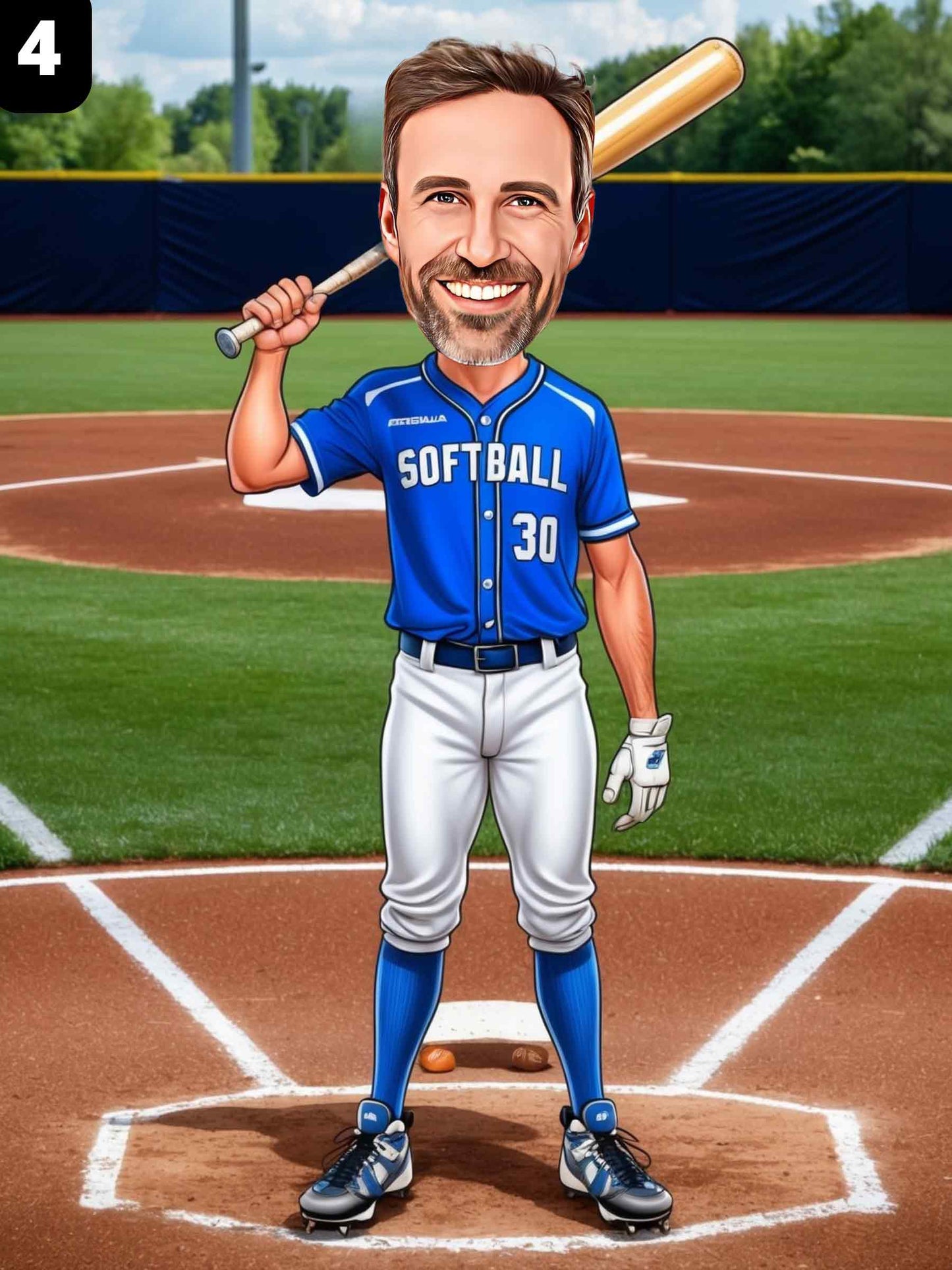 Joueur de softball - Homme