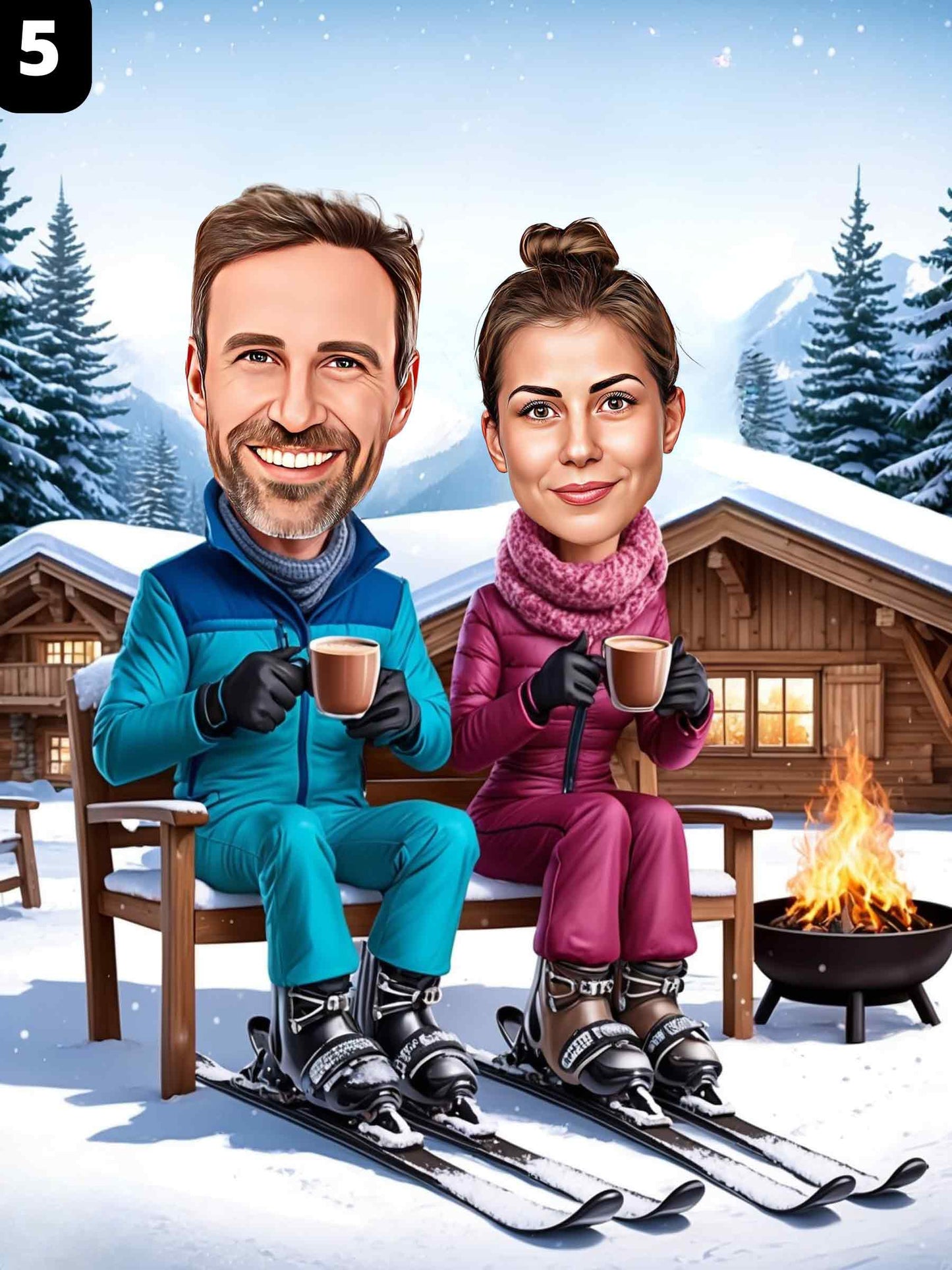 Skieurs - Couple