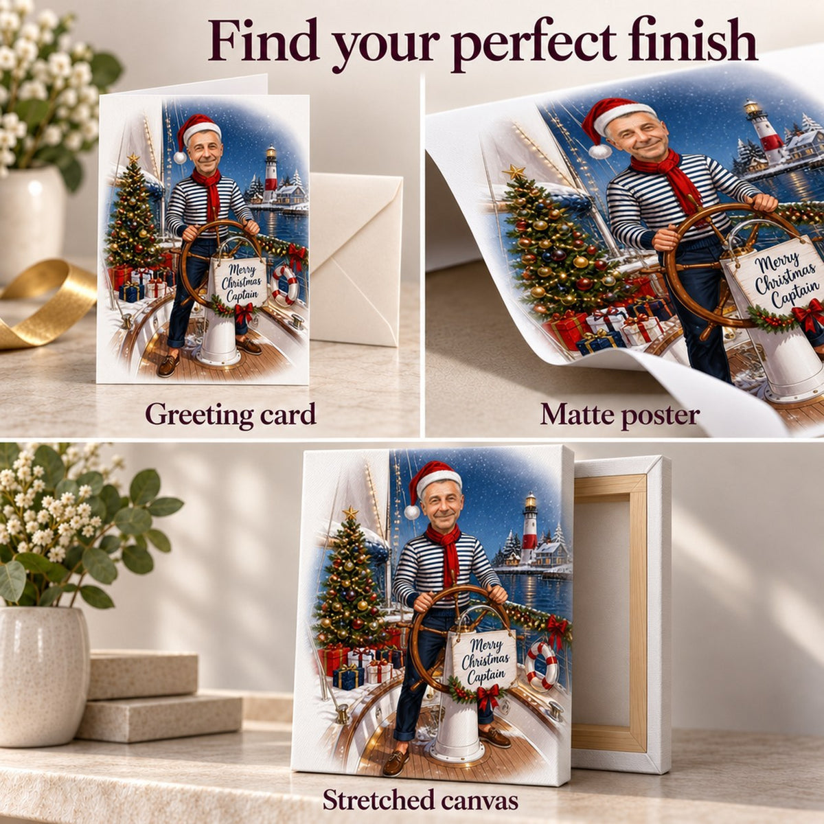 Matte poster, stretched canvas, and 5x7 greeting card with envelope, plus optional high-resolution digital file.