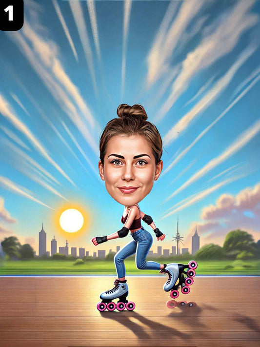 Patineuse à roulettes - Femme