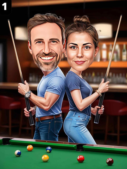 Joueur de billard - Couple