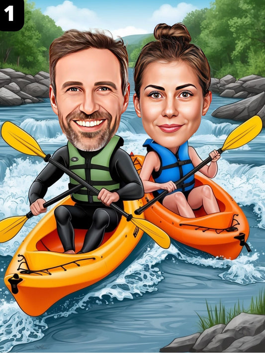 Pagayeur de kayak - Couple