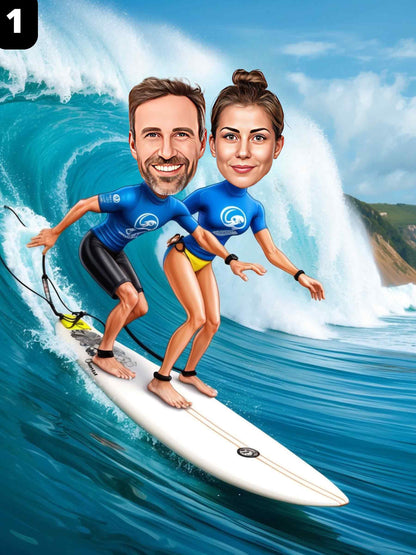 Surfeurs - Couple