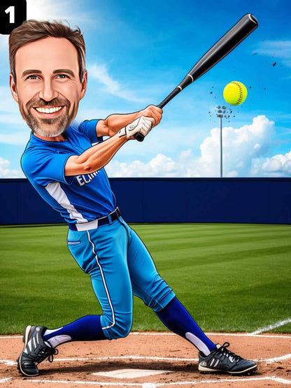 Joueur de softball - Homme