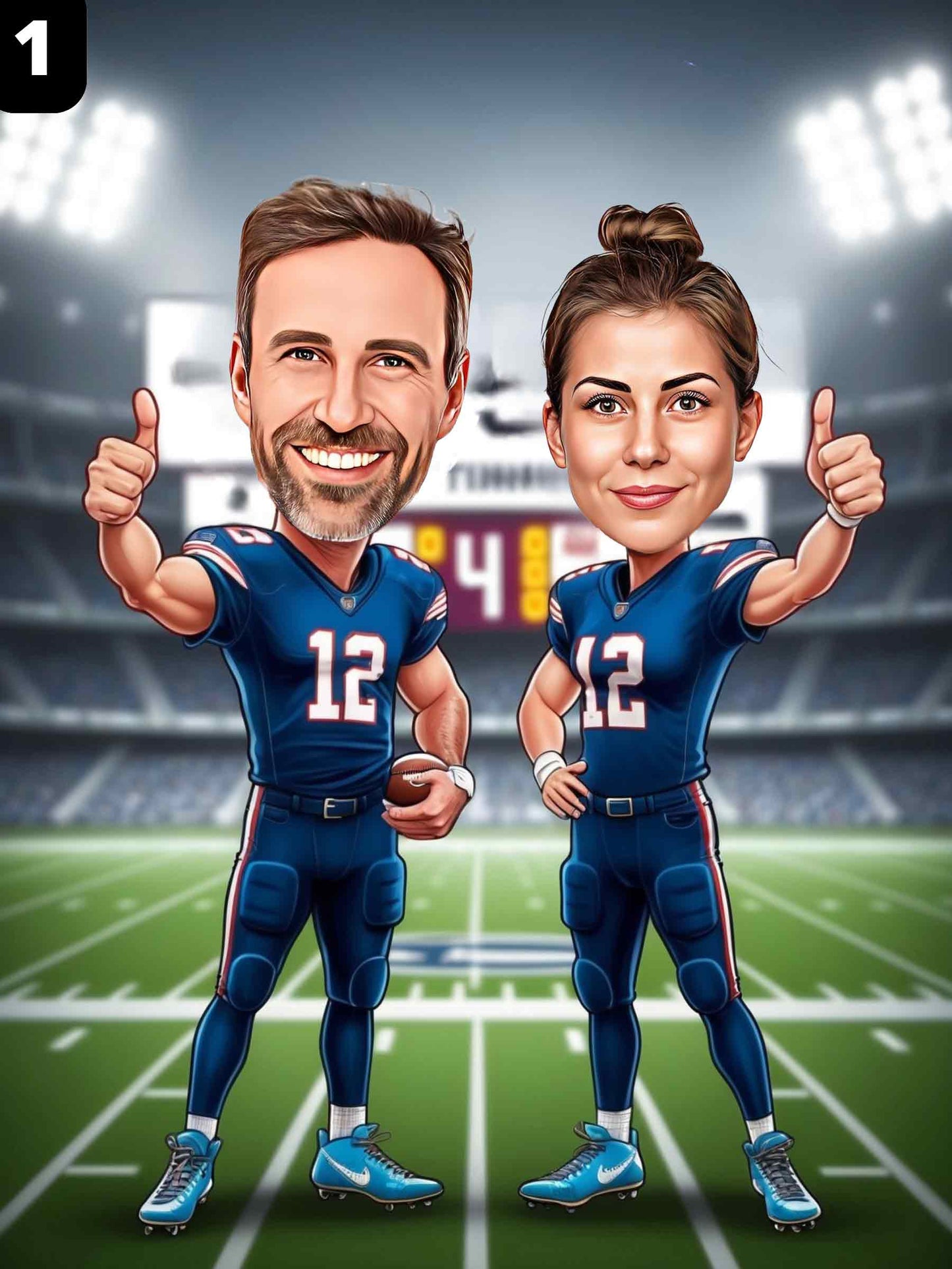 Joueurs de football - Couple