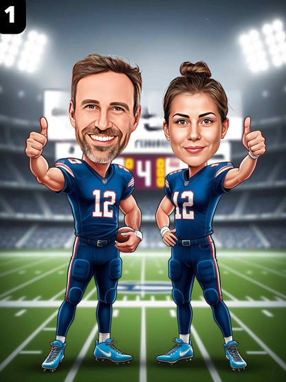 Joueurs de football - Couple