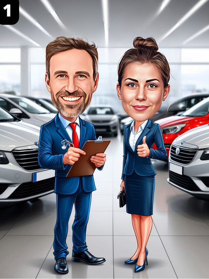 Vendeur de voitures - Couple