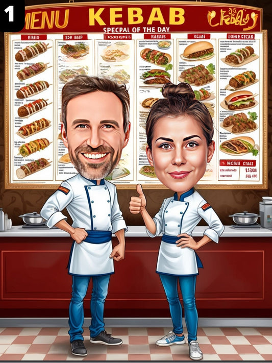 Couple de chefs kebab