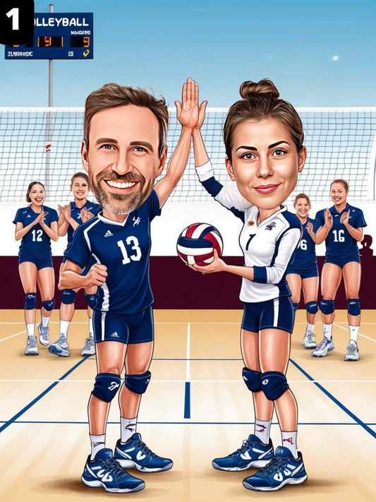 Volleyball Players - Couple