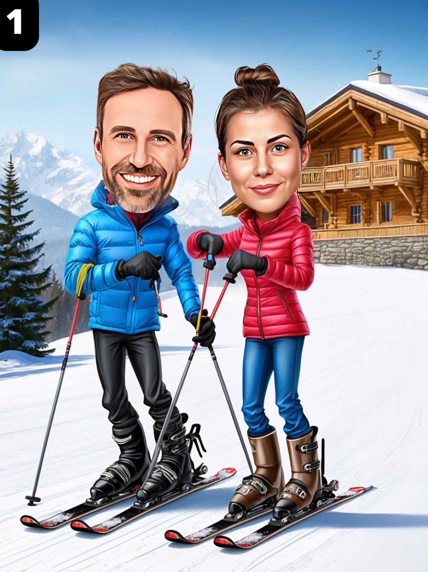 Skieurs - Couple