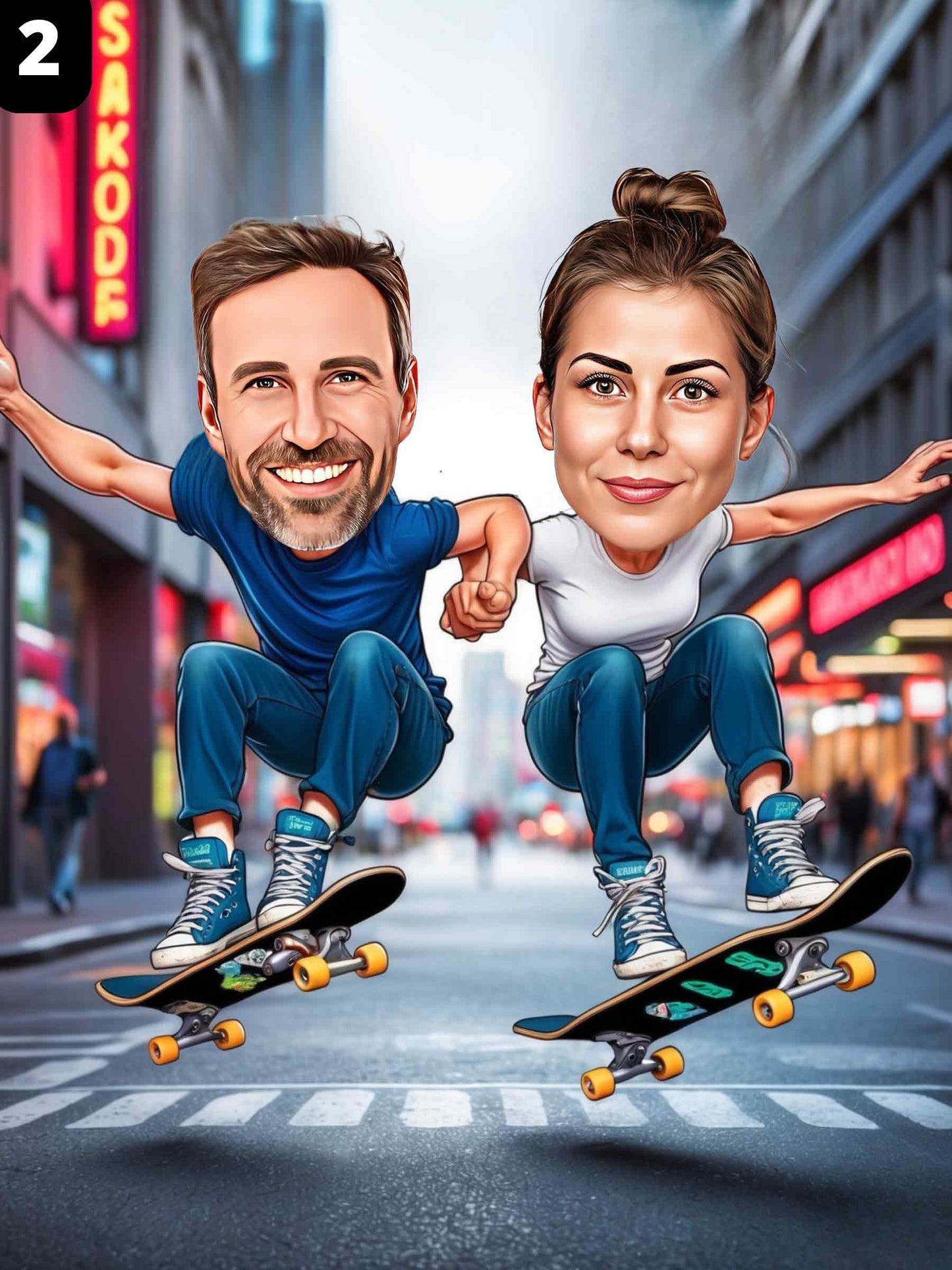 Skateurs - Couple