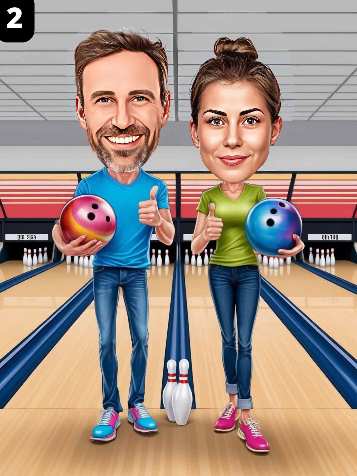Bowling Player - Couple