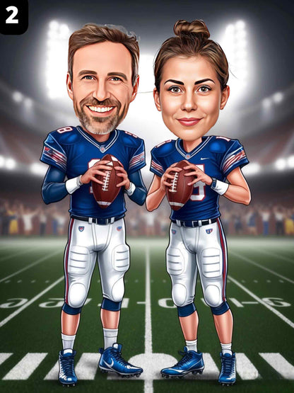 Joueurs de football - Couple