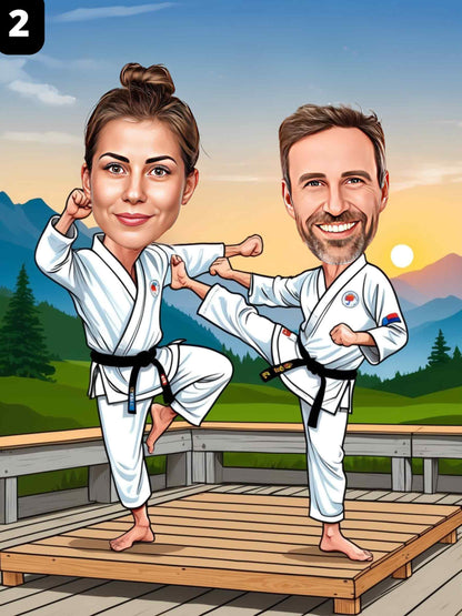 Combattants de taekwondo - Couple