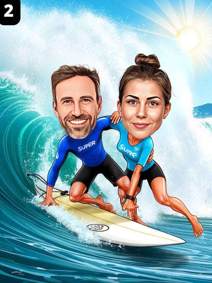 Surfeurs - Couple