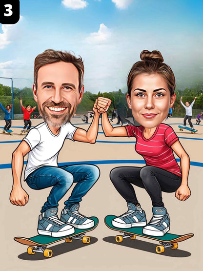 Skateurs - Couple