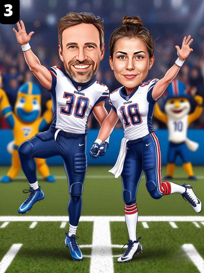 Joueurs de football - Couple