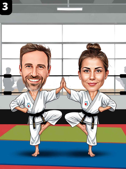 Combattants de taekwondo - Couple