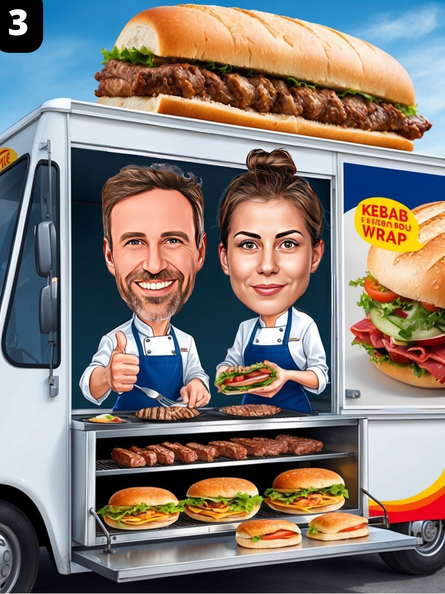 Couple de chefs kebab