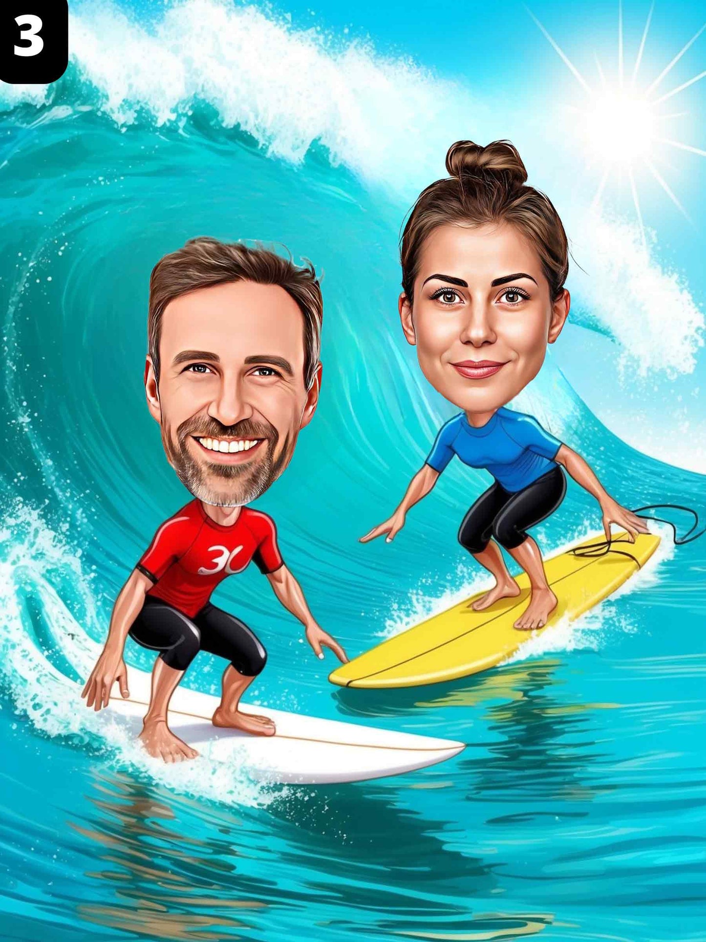 Surfeurs - Couple