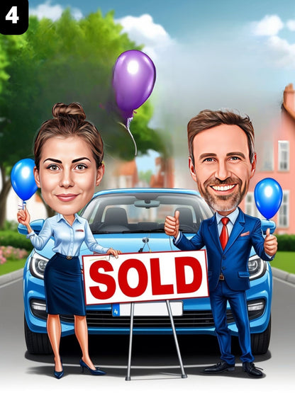 Vendeur de voitures - Couple