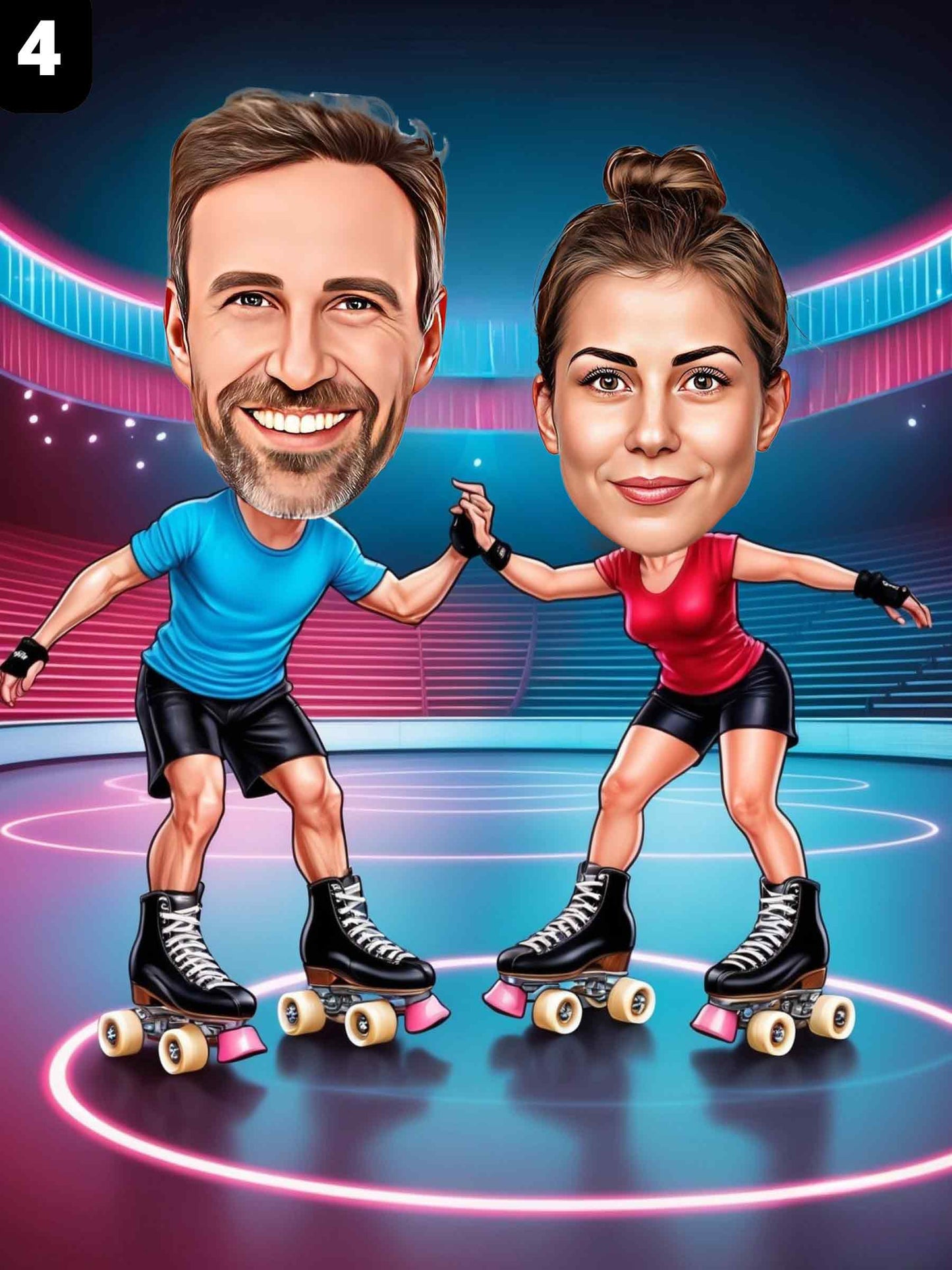 Patineurs à roulettes - Couple