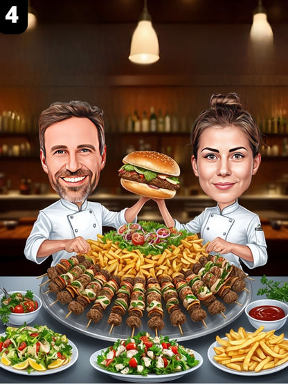 Couple de chefs kebab
