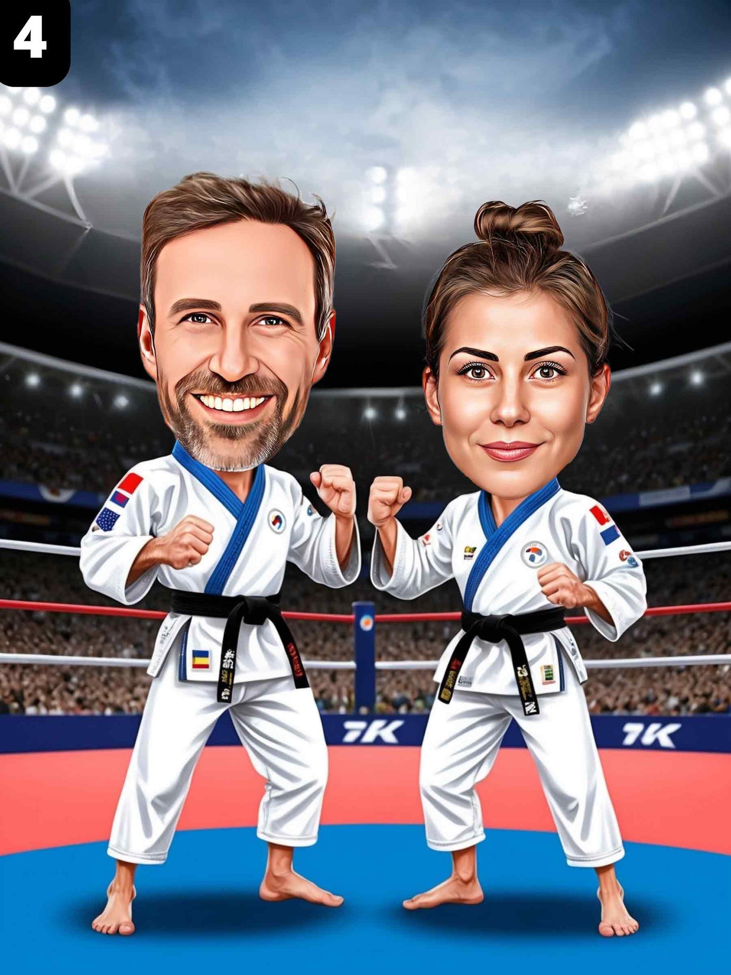 Combattants de taekwondo - Couple
