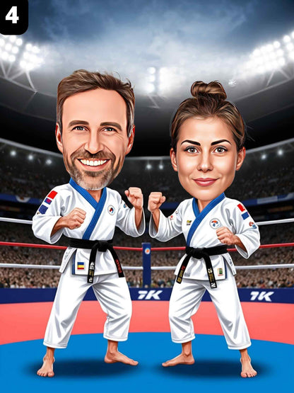Combattants de taekwondo - Couple