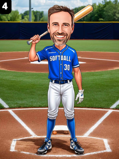 Joueur de softball - Homme
