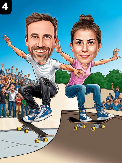 Skateurs - Couple