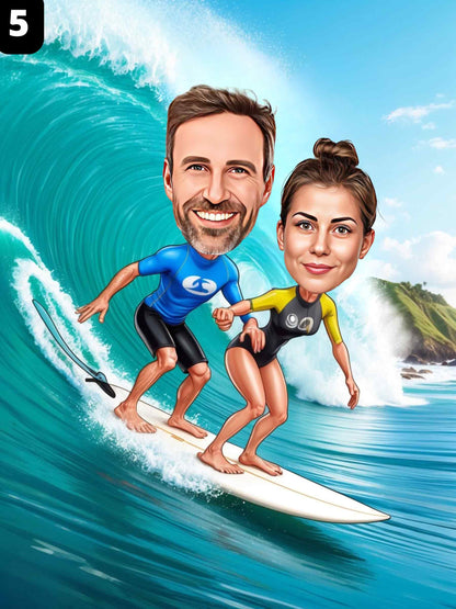 Surfeurs - Couple