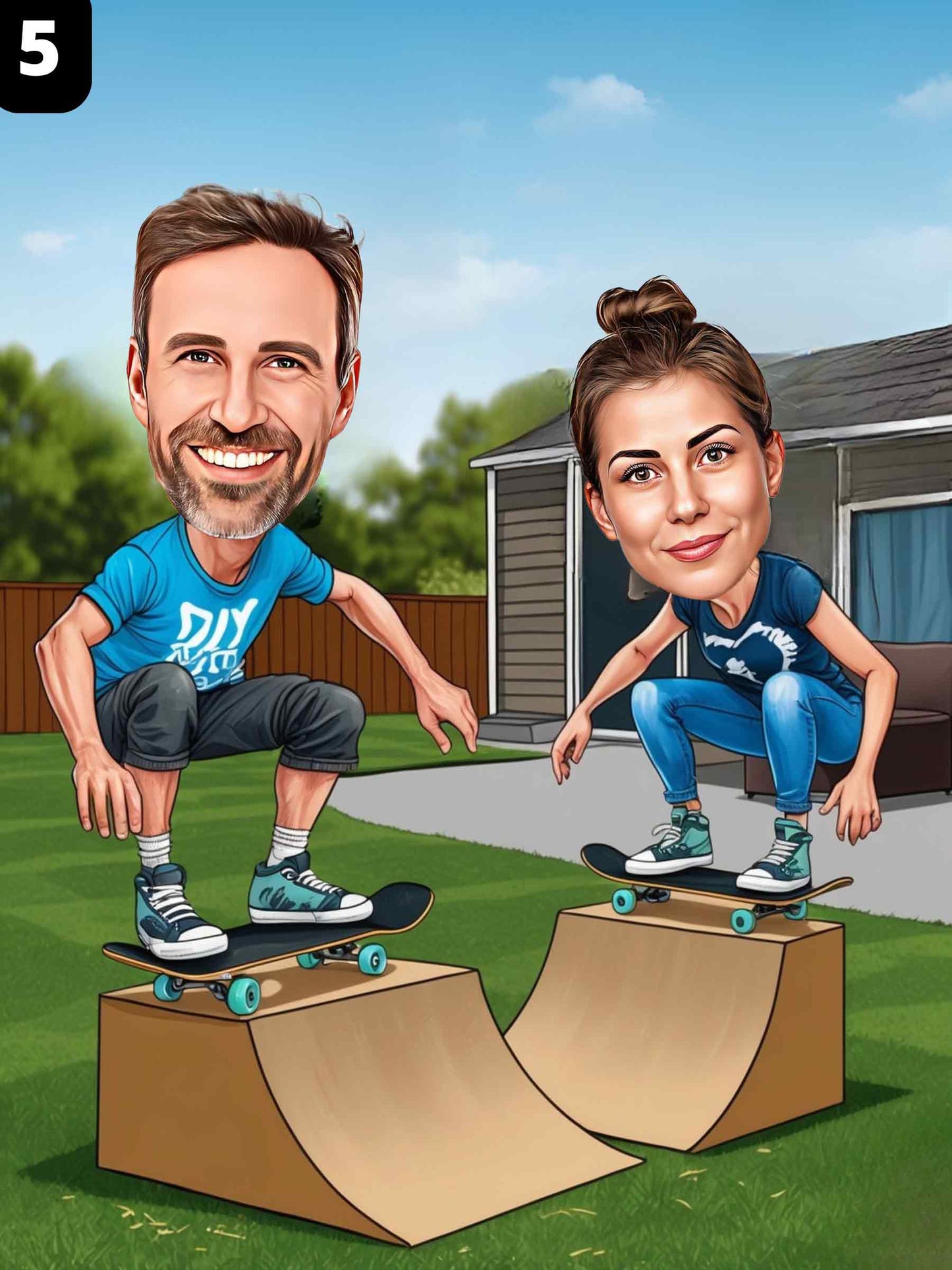Skateurs - Couple