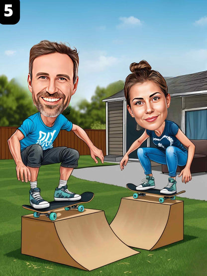 Skateurs - Couple