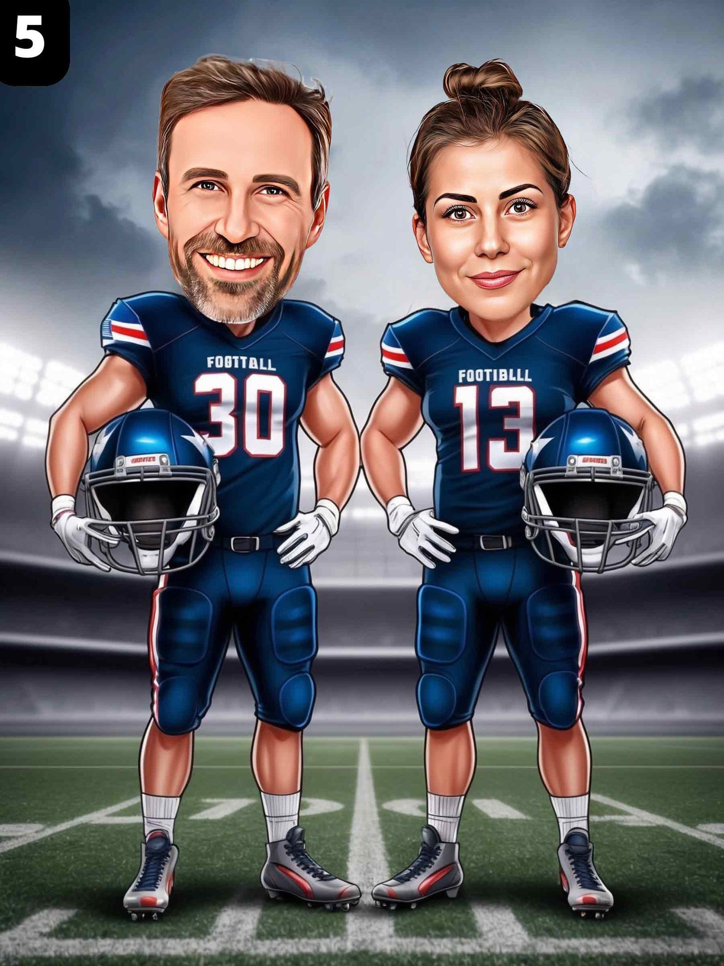 Joueurs de football - Couple