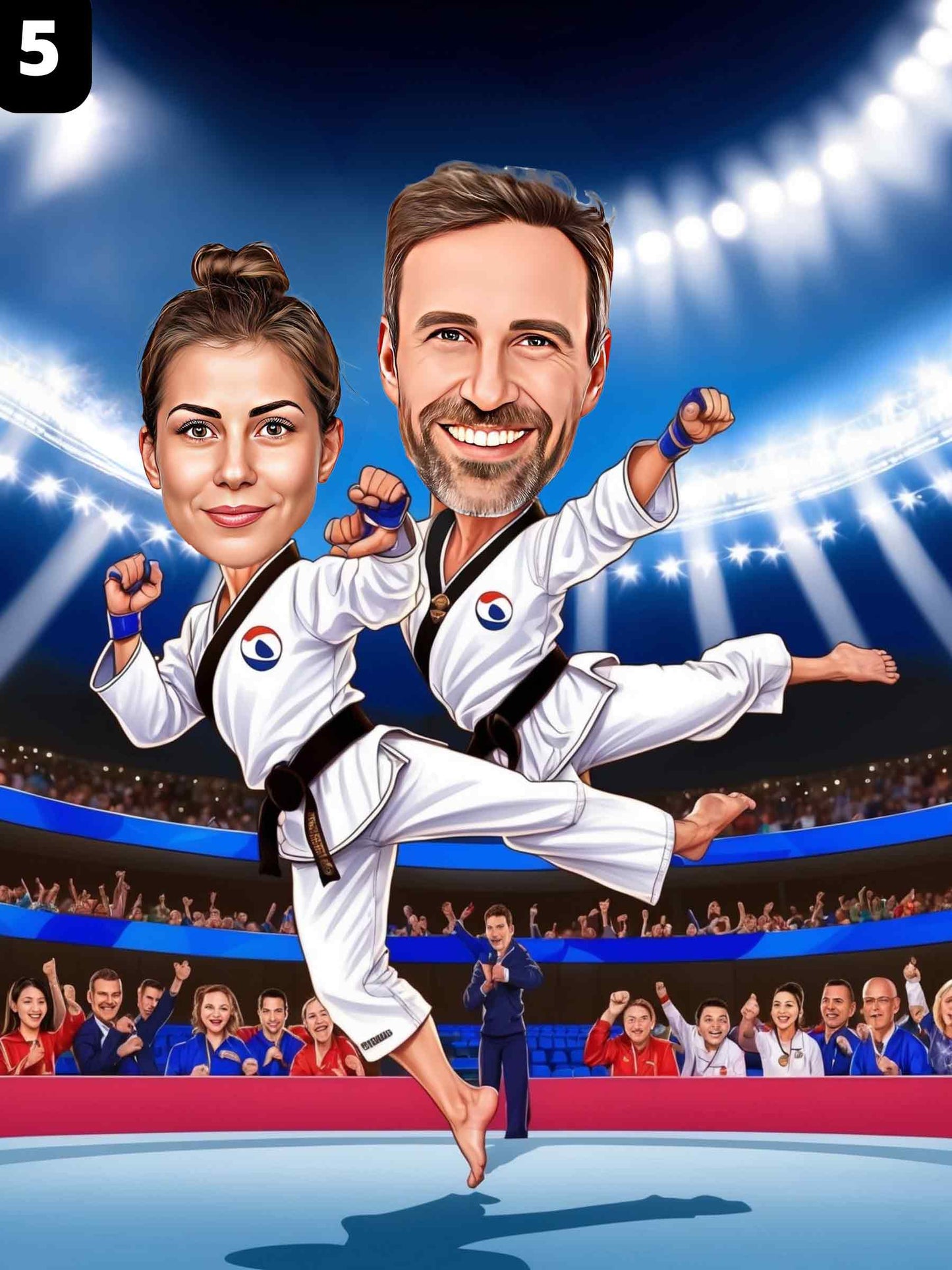 Combattants de taekwondo - Couple