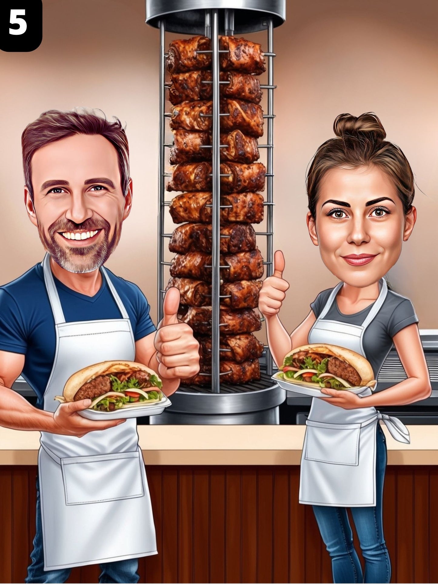 Couple de chefs kebab